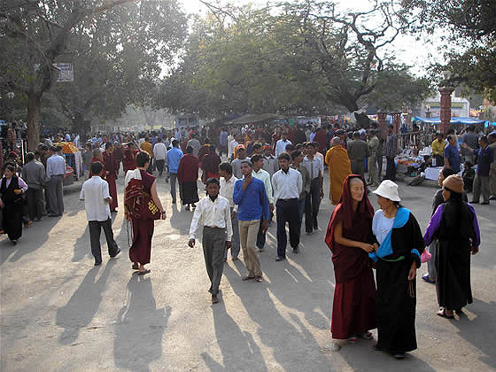 crowds near temple entrance