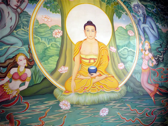 wall painting in Tibetan temple