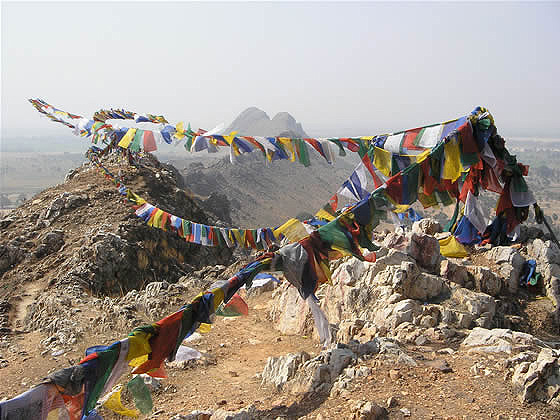 some of the many Buddhist prayer flags 