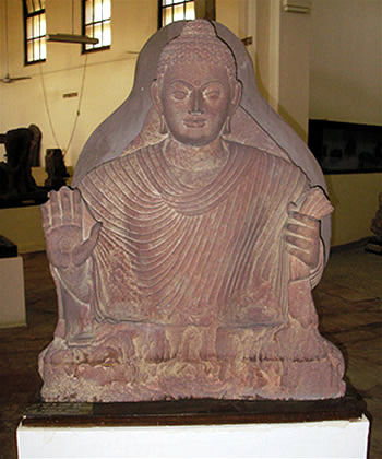 late Kushana period; seated Buddha